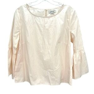 Madewell cottton stripped ruffle sleeves women’s blouse